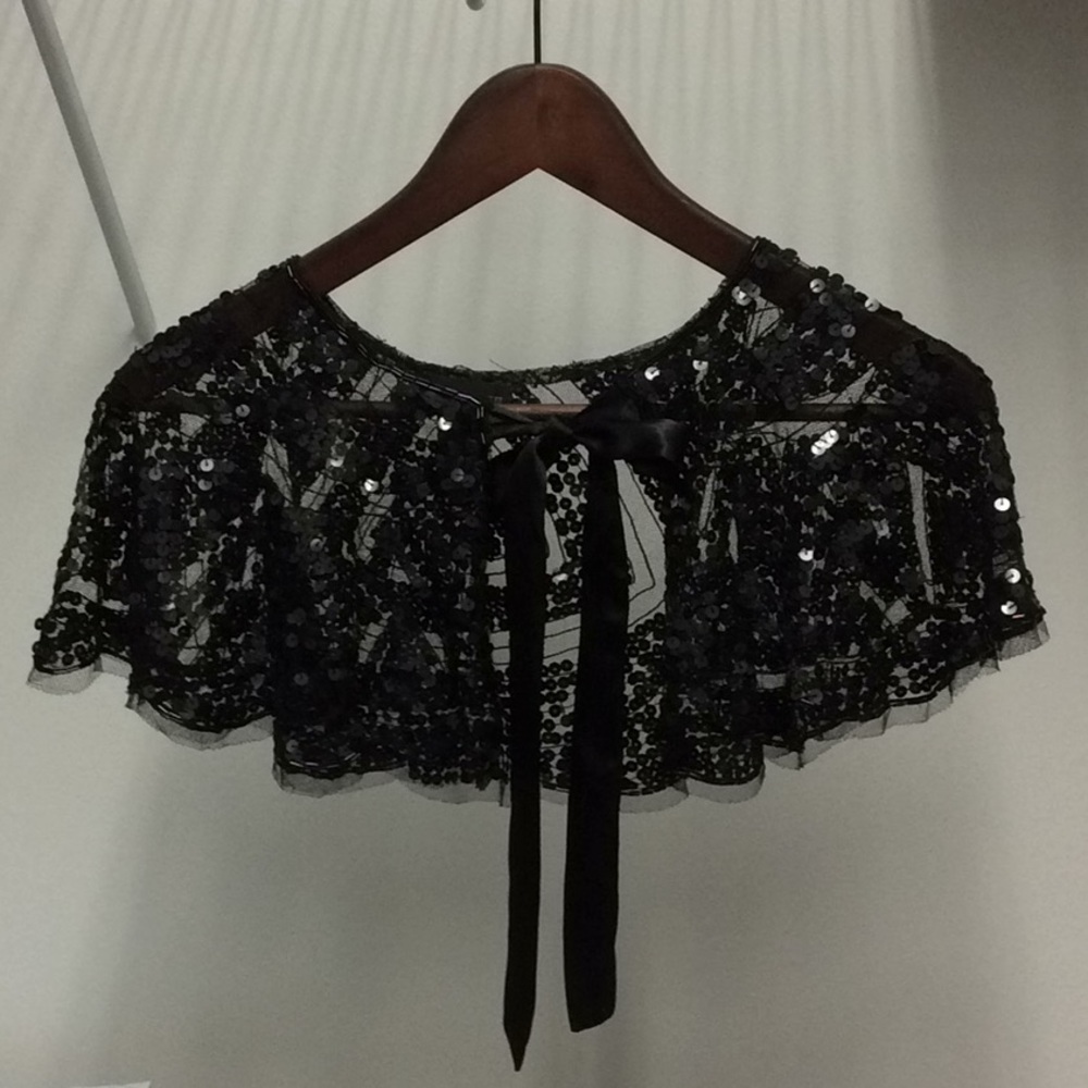 Cute Black Sequin Capelette/Skirt/Tutu